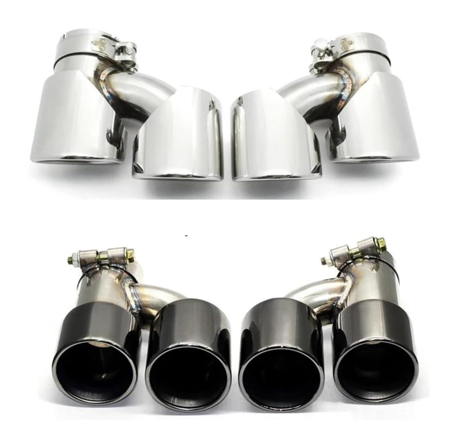 Auto Endrohre Für B&MW 640i 535i Schalldämpferspitze Dual-Auspuffrohr Auto-Auspuffspitze H-förmige Stoßstange Schalldämpferspitze Auto-Auspuffrohr-Endrohrspitze(Silver B) von WEKPOPMEVL