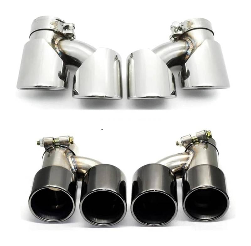 Auto Endrohre Für B&MW 640i 535i Schalldämpferspitze Dual-Auspuffrohr Auto-Auspuffspitze H-förmige Stoßstange Schalldämpferspitze Auto-Auspuffrohr-Endrohrspitze(Silver B) von WEKPOPMEVL