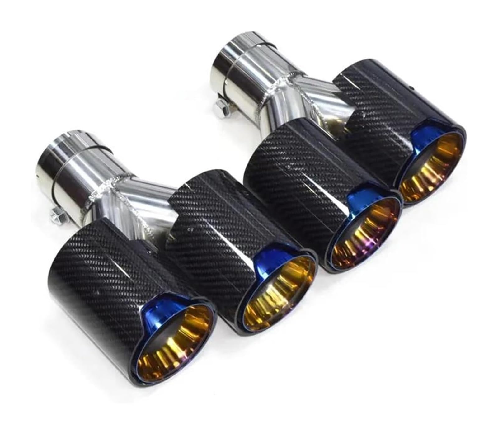 Auto Endrohre Für B&MW Dual-Auspuffspitze Y-Form Schalldämpferspitze Endrohr Auto-Auspuff-Schalldämpfer Auspuffspitzen Schalldämpfer Auspuff-Endrohr(Glossy Blue) von WEKPOPMEVL