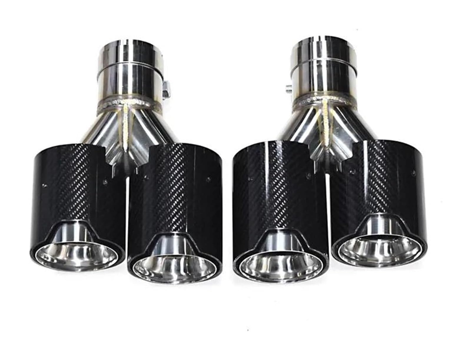 Auto Endrohre Für B&MW Dual-Auspuffspitze Y-Form Schalldämpferspitze Endrohr Auto-Auspuff-Schalldämpfer Auspuffspitzen Schalldämpfer Auspuff-Endrohr(Glossy Silver) von WEKPOPMEVL