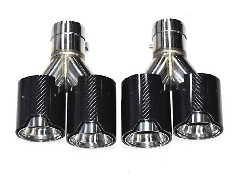 Auto Endrohre Für B&MW Dual-Auspuffspitze Y-Form Schalldämpferspitze Endrohr Auto-Auspuff-Schalldämpfer Auspuffspitzen Schalldämpfer Auspuff-Endrohr(Glossy Silver) von WEKPOPMEVL