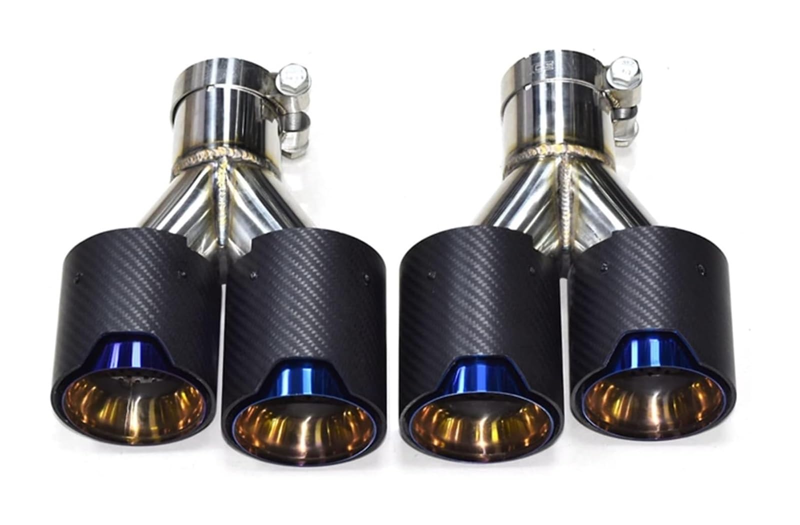 Auto Endrohre Für B&MW Dual-Auspuffspitze Y-Form Schalldämpferspitze Endrohr Auto-Auspuffspitze Auto-Schalldämpfer-Endrohr Universal-Auspuffrohr(Matte Blue) von WEKPOPMEVL