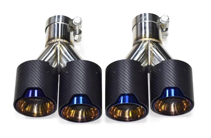 Auto Endrohre Für B&MW Dual-Auspuffspitze Y-Form Schalldämpferspitze Endrohr Auto-Auspuffspitze Auto-Schalldämpfer-Endrohr Universal-Auspuffrohr(Matte Blue) von WEKPOPMEVL