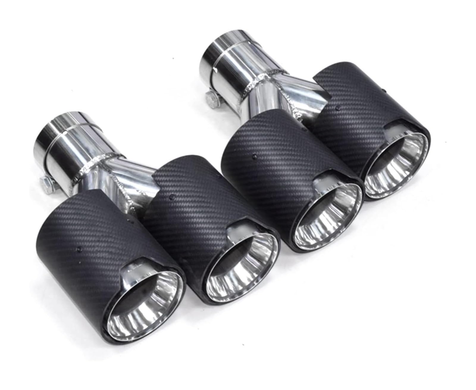Auto Endrohre Für B&MW Dual-Auspuffspitze Y-Form Schalldämpferspitze Endrohr Auto-Auspuffspitze Auto-Schalldämpfer-Endrohr Universal-Auspuffrohr(Matte silver) von WEKPOPMEVL