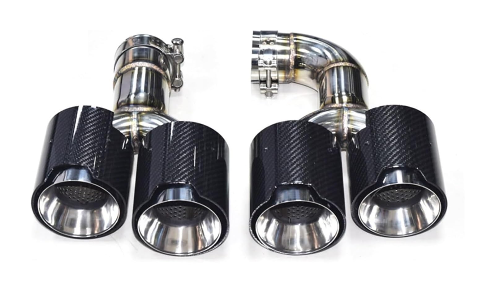 Auto Endrohre Für B&MW Für X3 30i Für G01 2022+ X4M Stil Stoßstange Schalldämpfer Spitze Abgasanlage Düse Auto Auspuff Spitze Auto Schalldämpfer Endrohr Quad(Carbon Fiber B) von WEKPOPMEVL