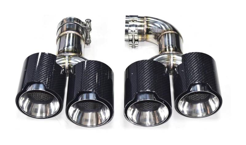 Auto Endrohre Für B&MW Für X3 30i Für G01 2022+ X4M Stil Stoßstange Schalldämpfer Spitze Abgasanlage Düse Auto Auspuff Spitze Auto Schalldämpfer Endrohr Quad(Carbon Fiber B) von WEKPOPMEVL