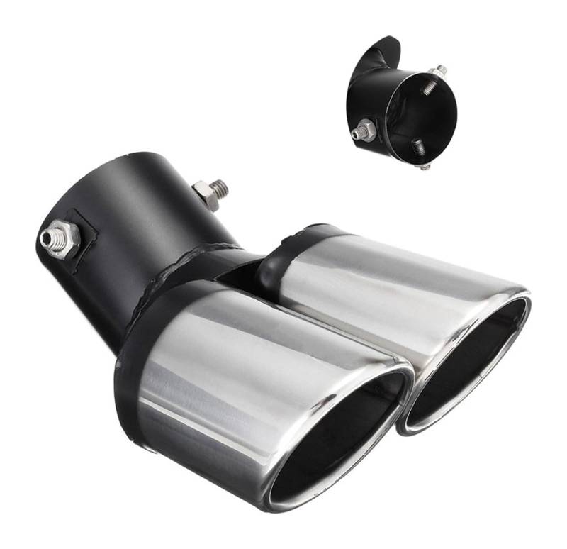 Auto Endrohre Für B&enz Auto-Endrohr Edelstahl Gebogen Dual-Auslass Auspuffblende Schalldämpfer Universalrohre Auspuff-Endrohrspitze(1) von WEKPOPMEVL