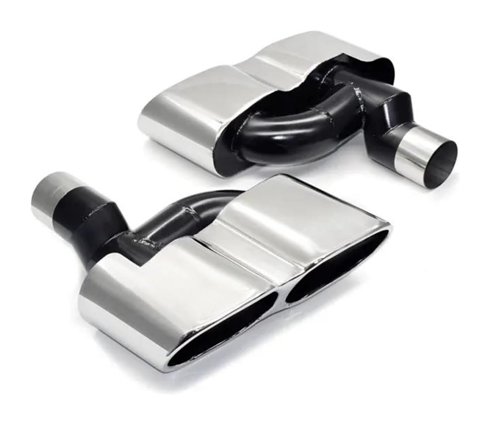 Auto Endrohre Für B&enz Für W221 Für S300 Für S350 Auspuffrohr-Schalldämpfer-Schnittstelle 60 Mm Auspuffspitzen Endrohr 1 Paar Auspuffspitze(Curved) von WEKPOPMEVL