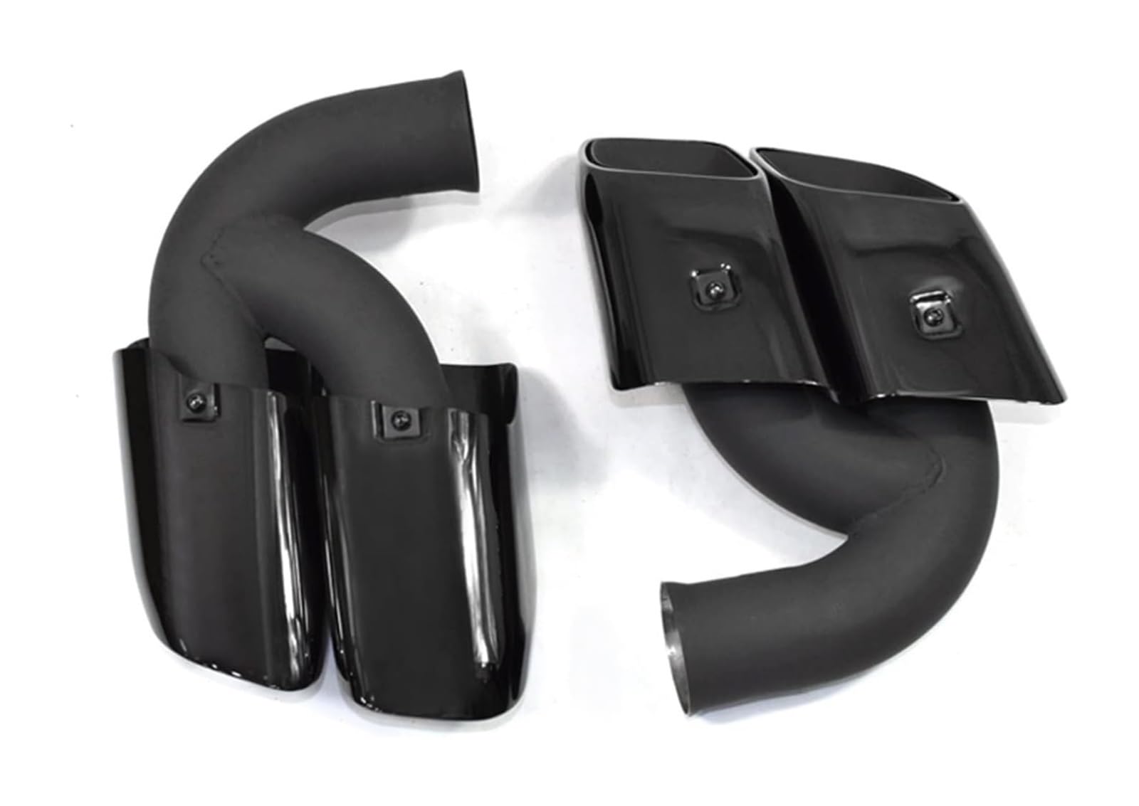 Auto Endrohre Für Cayenne 2010-2014 Turbo Schalldämpfer Spitze Auto Auspuffrohr Abgasanlage Düse Auto Auspuff Spitze Auto Schalldämpfer Endrohr(Black Short) von WEKPOPMEVL