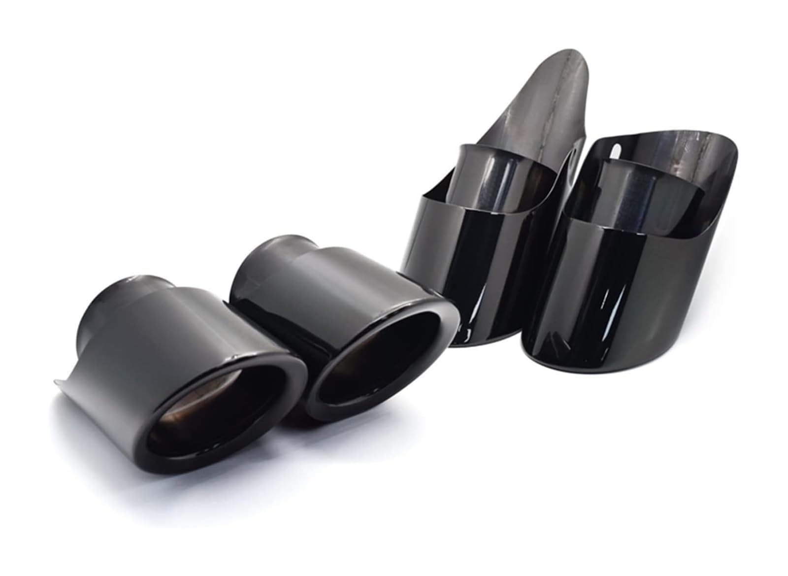 Auto Endrohre Für Macan 3,0 T 2019 Schalldämpfer Spitze Edelstahl Auspuffrohr Silber Schwarz Endrohr Auto Stecker In Düse Auto Auspuff Spitze(4 PCS Black A) von WEKPOPMEVL