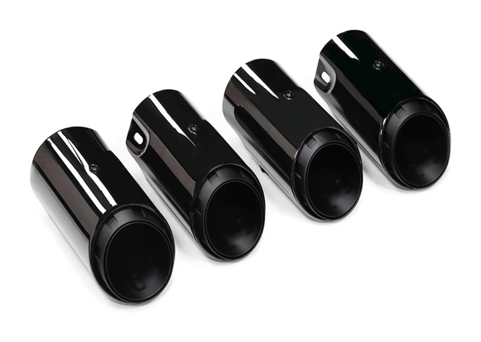 Auto Endrohre Für Macan 3,0 T 2019 Schalldämpfer Spitze Edelstahl Auspuffrohr Silber Schwarz Endrohr Auto Stecker In Düse Auto Auspuff Spitze(4 PCS Black B) von WEKPOPMEVL