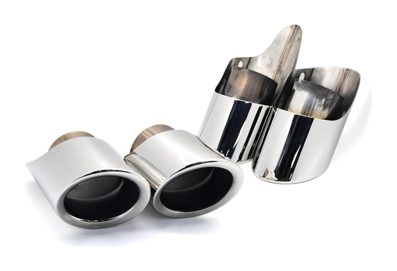 Auto Endrohre Für Macan 3,0 T 2019 Schalldämpfer Spitze Edelstahl Auspuffrohr Silber Schwarz Endrohr Auto Stecker In Düse Auto Auspuff Spitze(4 PCS SILVER) von WEKPOPMEVL