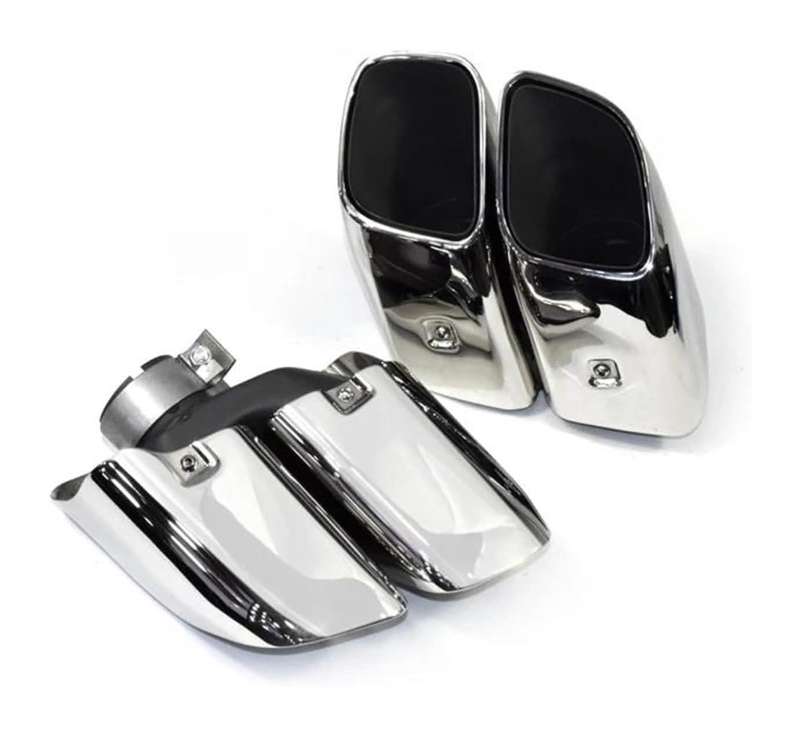 Auto Endrohre Für Macan Für Turbo 2014-2020 Schalldämpfer Spitze Auspuff Spitze Quadrat Endrohr Auspuff Tipps Schalldämpfer Auspuff Endrohr(Silver b) von WEKPOPMEVL