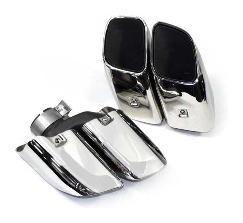 Auto Endrohre Für Macan Für Turbo 2014-2020 Schalldämpfer Spitze Auspuff Spitze Quadrat Endrohr Auspuff Tipps Schalldämpfer Auspuff Endrohr(Silver b) von WEKPOPMEVL