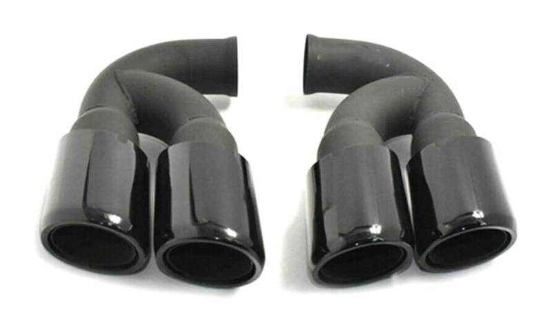Auto Endrohre Für P&orsche Für Cayenne S 2010–2014 Auto-Hinterauspuffrohr Schalldämpfer Heckkehle Auspuffanlagen Spitzenabdeckung Verkleidung Autospiegel Poliert(Short Black) von WEKPOPMEVL