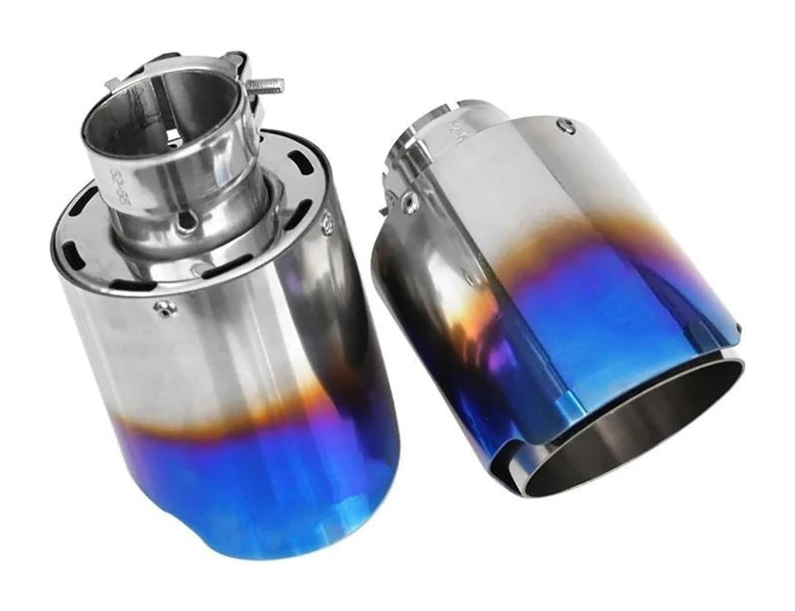 Auto Endrohre Für T&oyota Für RAV4 Für Harrier Für Venza Auto Auspuff Endrohr Spitze Rohre Stille Rahmen Abdeckung Schalldämpfer Hinten Schwanz Kehle Liner(Baking Blue) von WEKPOPMEVL