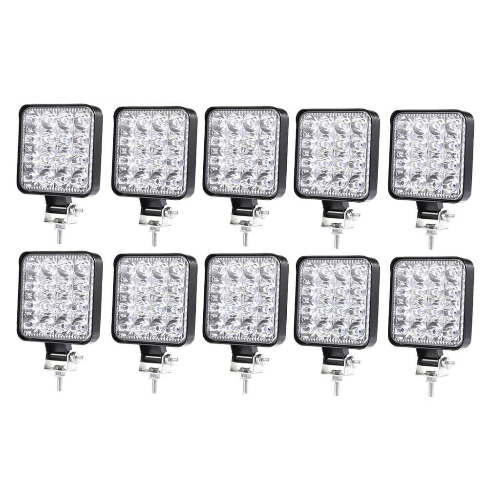 WELLIT LED Arbeitsscheinwerfer 10 X 48W Mini Zusatzscheinwerfer 12V 24V Offroad Scheinwerfer Spotlight 6000K Wasserdicht IP68 für Trecker KFZ Bagger WELLIT LED Arbeitsscheinwerfer 10 X 48W Mini Zusatzscheinwerfer 12V 24V Offroad Scheinwerfer Spotlight 6000K Wasserdicht IP68 für Trecker KFZ Bagger von WELLIT