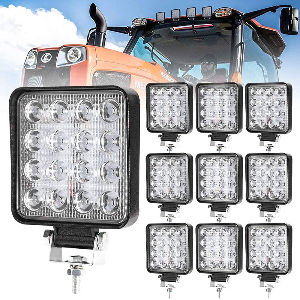 WELLIT LED Arbeitsscheinwerfer 10 X 48W Zusatzscheinwerfer 12V 24V Offroad Scheinwerfer Rückfahrscheinwerfer für Trecker KFZ Bagger WELLIT LED Arbeitsscheinwerfer 10 X 48W Zusatzscheinwerfer 12V 24V Offroad Scheinwerfer Rückfahrscheinwerfer für Trecker KFZ Bagger von WELLIT