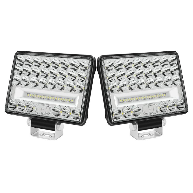 WELLIT LED Arbeitsscheinwerfer Scheinwerfer 2x6 Zoll 175w 12v 24v,LED Zusatzscheinwerfer Rückfahrscheinwerfer Flutlicht Wasserdicht IP68 Traktor SUV Auto von WELLIT