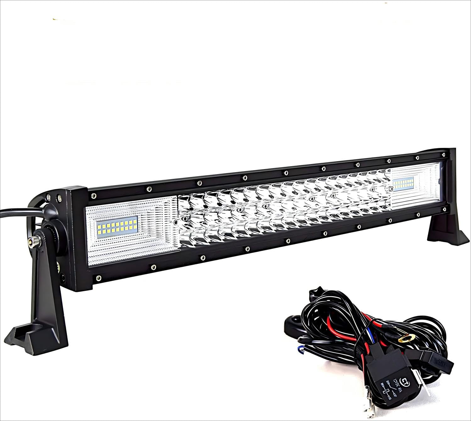 WELLIT Led Arbeitsscheinwerfer 22 Zoll 270W Led Lichtbalken Scheinwerfer Mit Kabelbaum DREI Reihen Led Zusatzscheinwerfer Light Bar für Traktor Auto 4x4 SUV (22 Zoll 270W) von WELLIT