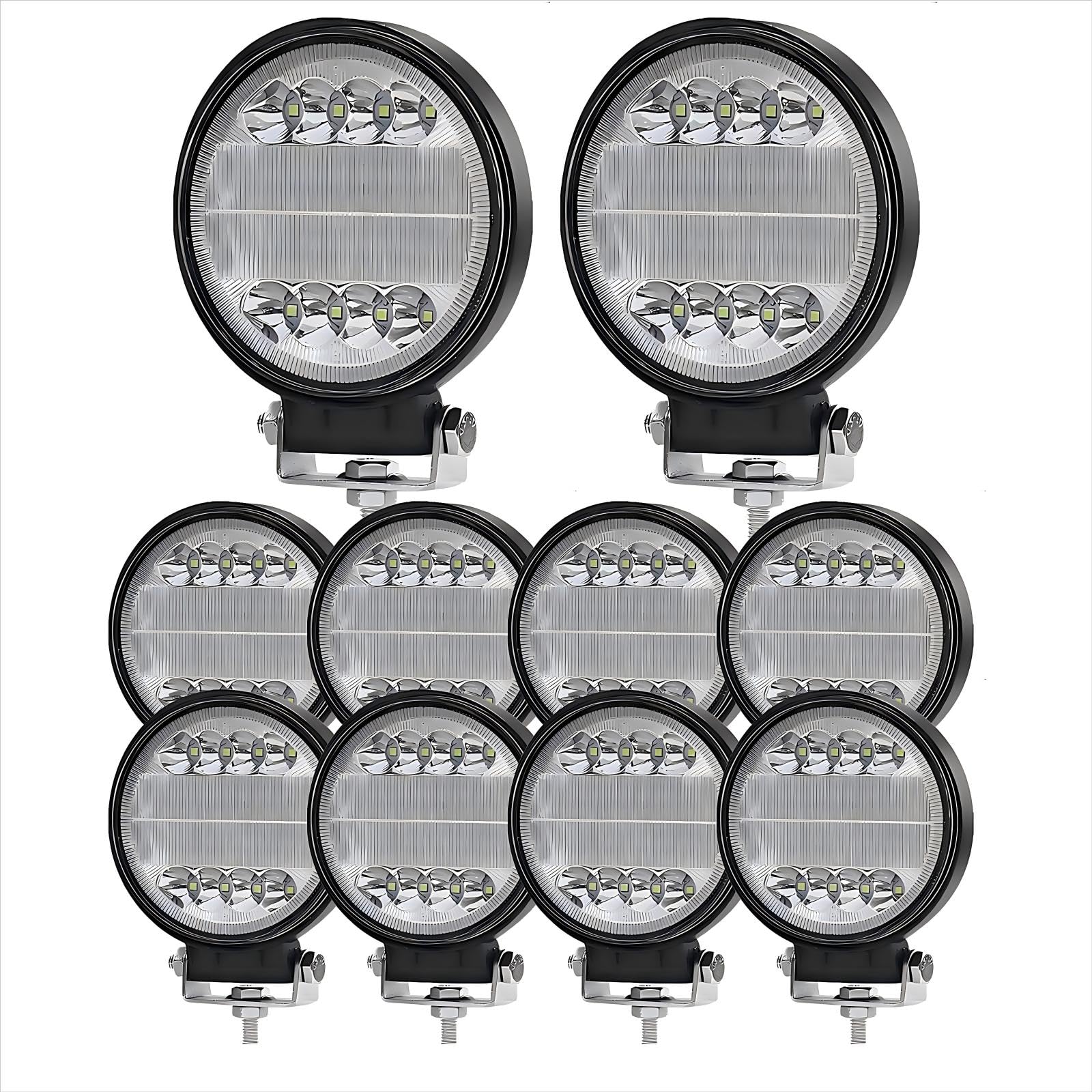 WELLIT Scheinwerfer LED Arbeitsscheinwerfer 10x72W 12v 24v,Runde LED Zusatzscheinwerfer Offroad Wasserdicht IP68 Traktor SUV Auto WELLIT Scheinwerfer LED Arbeitsscheinwerfer 10x72W 12v 24v,Runde LED Zusatzscheinwerfer Offroad Wasserdicht IP68 Traktor SUV Auto von WELLIT