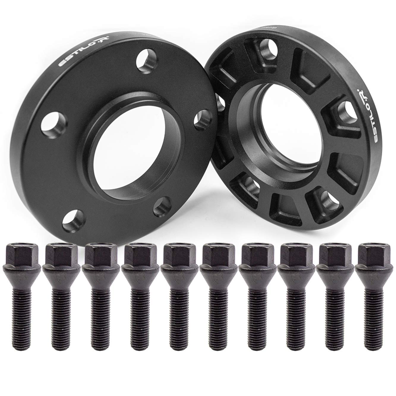 Estilo-R Spurverbreiterung mit ABE 12mm/Rad LK 120/5 ZBD 72,6 schwarz eloxiert mit Schrauben M12x1,5 Kegel 39mm Estilo-R Spurverbreiterung mit ABE 12mm/Rad LK 120/5 ZBD 72,6 schwarz eloxiert mit Schrauben M12x1,5 Kegel 39mm von WEMAR Autozubehör GmbH