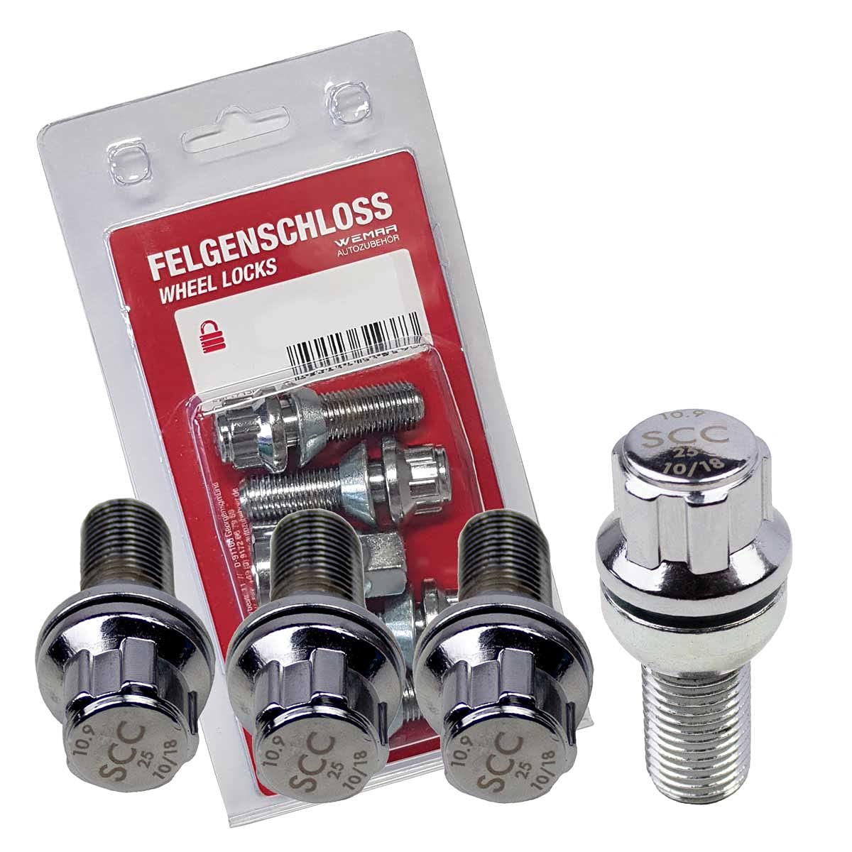 Felgenschloss Typ B - M14x1,5-28 mm zweiteilig - L: SW 17 - Kugel R13 Felgenschloss Typ B - M14x1,5-28 mm zweiteilig - L: SW 17 - Kugel R13 von WEMAR Autozubehör GmbH