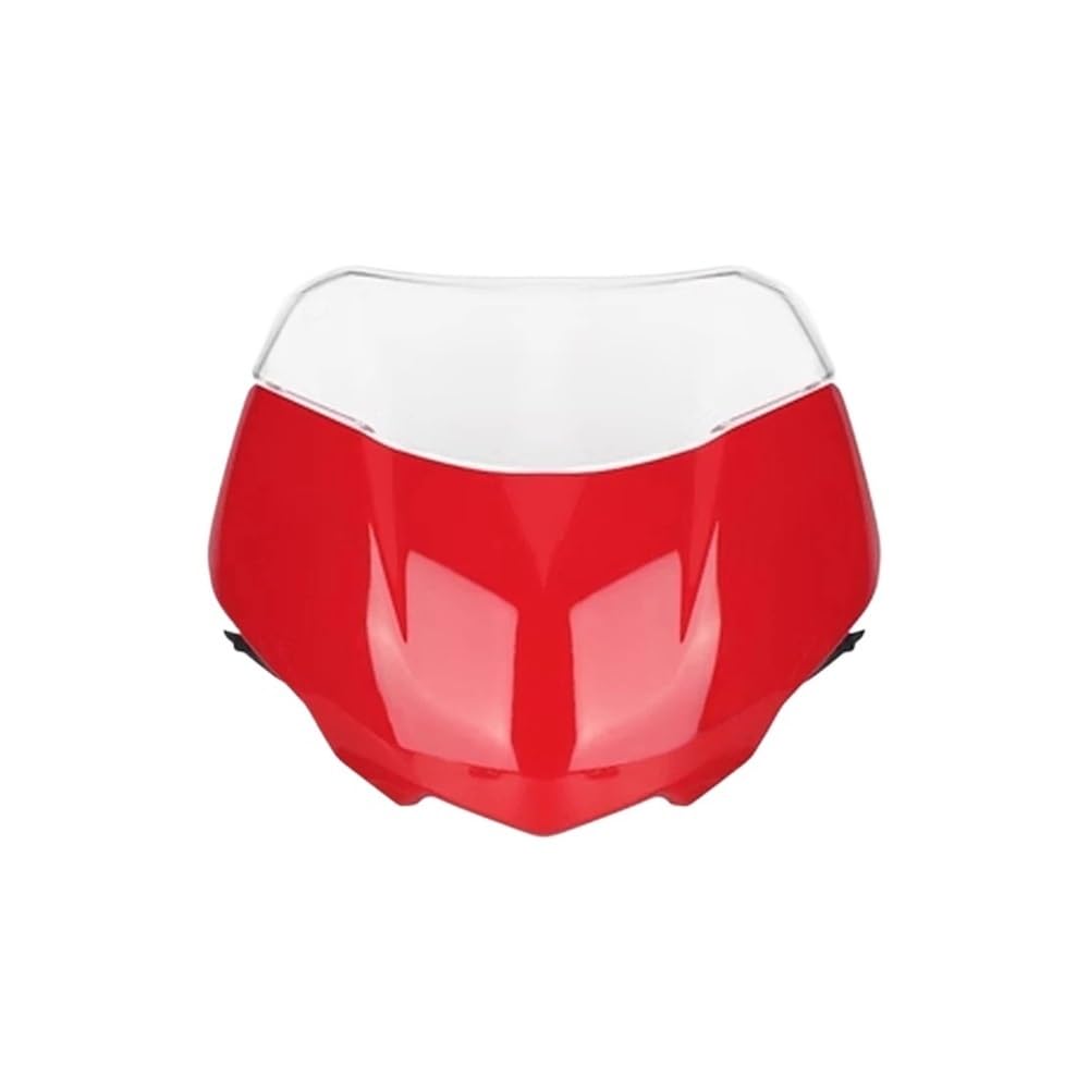 Windschutzscheibe Windabweiser Für Street Für Triple 765RS 765 RS Für Moto2 2023 Motorrad Frontscheibe Windschutz Wind Bildschirm Schild Spoiler Deflektor(Bright Red Set) von WENDMY