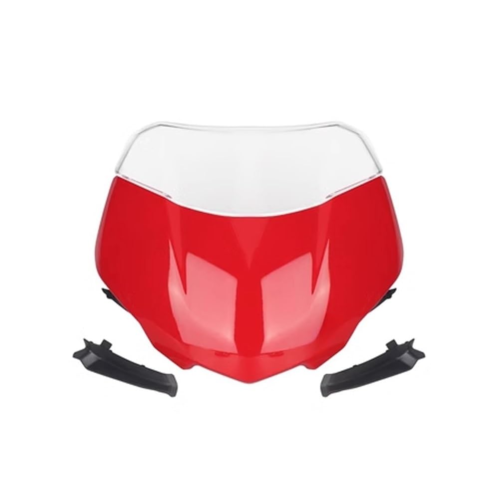 Windschutzscheibe Windabweiser Für Street Triple 765RS Moto2 2023 Motorrad Frontscheibe Windschutzscheibe Visier Windschutz Schild Spoiler Deflektor(Bright Red Set) von WENDMY
