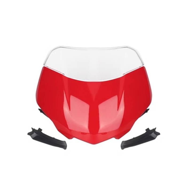 Windschutzscheibe Windabweiser Für Street Triple 765RS Moto2 2023 Motorrad Frontscheibe Windschutzscheibe Visier Windschutz Schild Spoiler Deflektor(Bright Red Set) von WENDMY