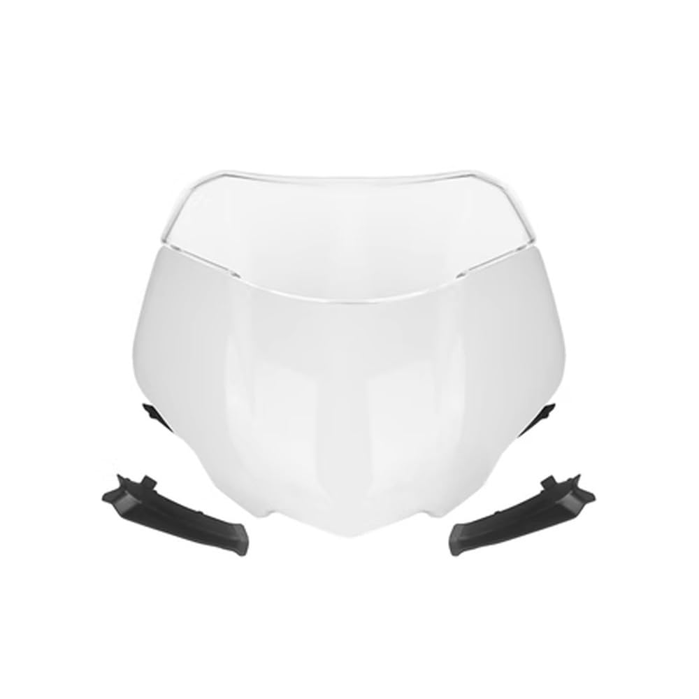 Windschutzscheibe Windabweiser Für Street Triple 765RS Moto2 2023 Motorrad Frontscheibe Windschutzscheibe Visier Windschutz Schild Spoiler Deflektor(Bright White Set) von WENDMY