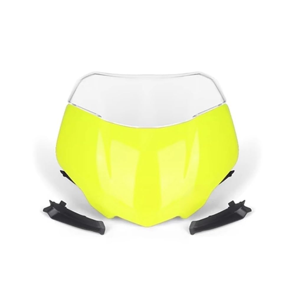 Windschutzscheibe Windabweiser Für Street Triple 765RS Moto2 2023 Motorrad Frontscheibe Windschutzscheibe Visier Windschutz Schild Spoiler Deflektor(Fluorescent Set) von WENDMY