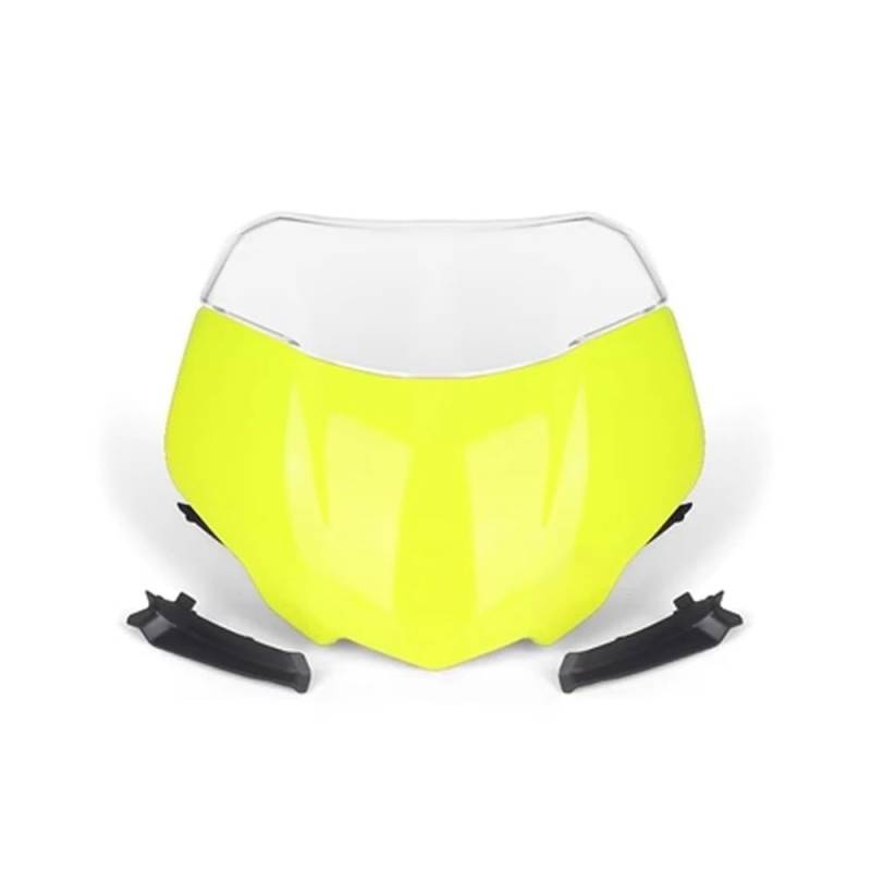 Windschutzscheibe Windabweiser Für Street Triple 765RS Moto2 2023 Motorrad Frontscheibe Windschutzscheibe Visier Windschutz Schild Spoiler Deflektor(Fluorescent Set) von WENDMY