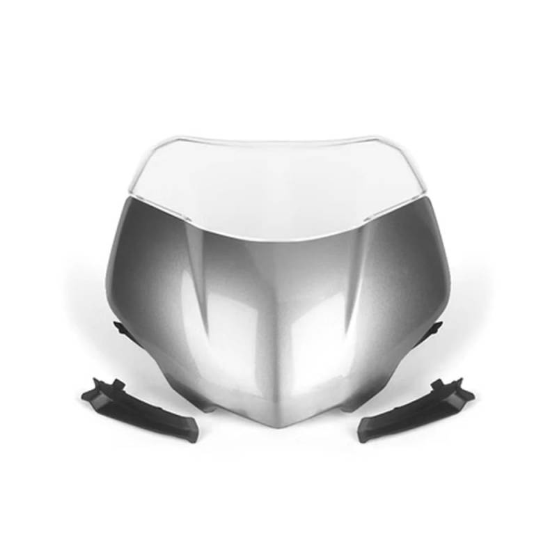 Windschutzscheibe Windabweiser Für Street Triple 765RS Moto2 2023 Motorrad Frontscheibe Windschutzscheibe Visier Windschutz Schild Spoiler Deflektor(Pearl Grey Glow Set) von WENDMY