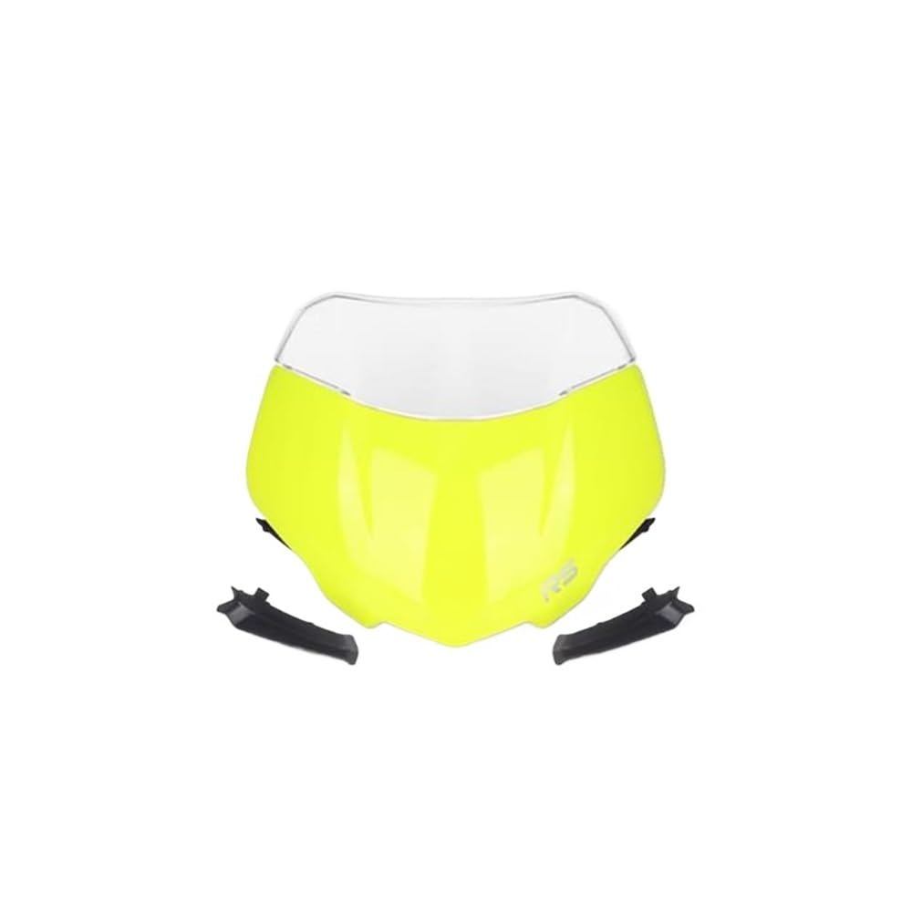 Windschutzscheibe Windabweiser Für Triple 765RS 765 RS 2023 Motorrad Windschutzscheibe Windschutzscheibe Visier Spoiler Deflektor Motorrad Windschutzscheibe Motorrad(Fluorescent Set) von WENDMY