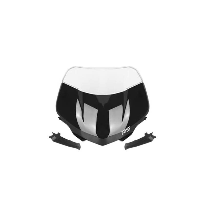 Windschutzscheibe Windabweiser Für Triple 765RS 765 RS 2023 Motorrad Windschutzscheibe Windschutzscheibe Visier Spoiler Deflektor Motorrad Windschutzscheibe Motorrad(Shiny Black Set) von WENDMY
