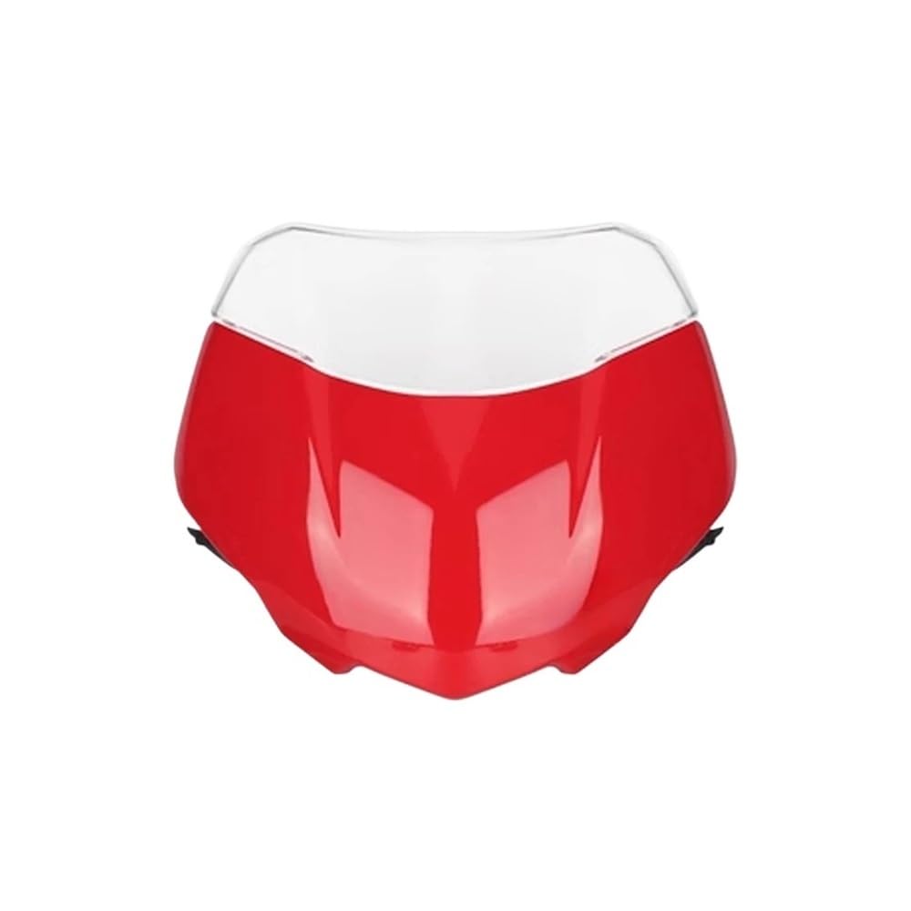 Windschutzscheibe Windabweiser Motorrad Frontscheibe Windschutz Wind Bildschirm Schild Spoiler Deflektor Für Street Für Triple 765RS 765 RS Für Moto2 2023(Bright Red Set) von WENDMY