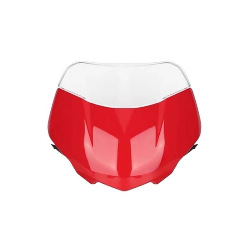 Windschutzscheibe Windabweiser Motorrad Frontscheibe Windschutz Wind Bildschirm Schild Spoiler Deflektor Für Street Für Triple 765RS 765 RS Für Moto2 2023(Bright Red Set) von WENDMY