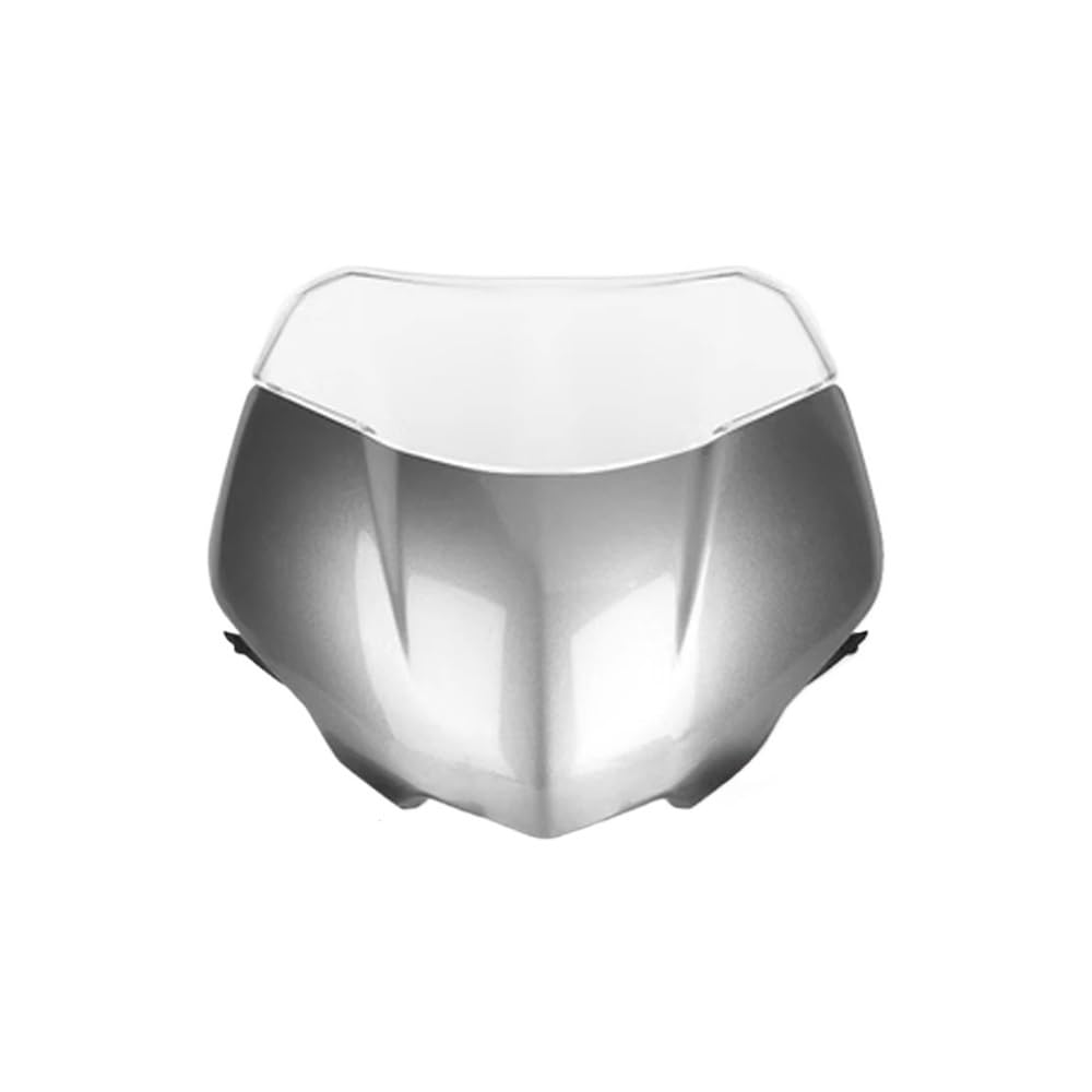 Windschutzscheibe Windabweiser Motorrad Frontscheibe Windschutz Wind Bildschirm Schild Spoiler Deflektor Für Street Für Triple 765RS 765 RS Für Moto2 2023(Pearl Grey Glow Set) von WENDMY
