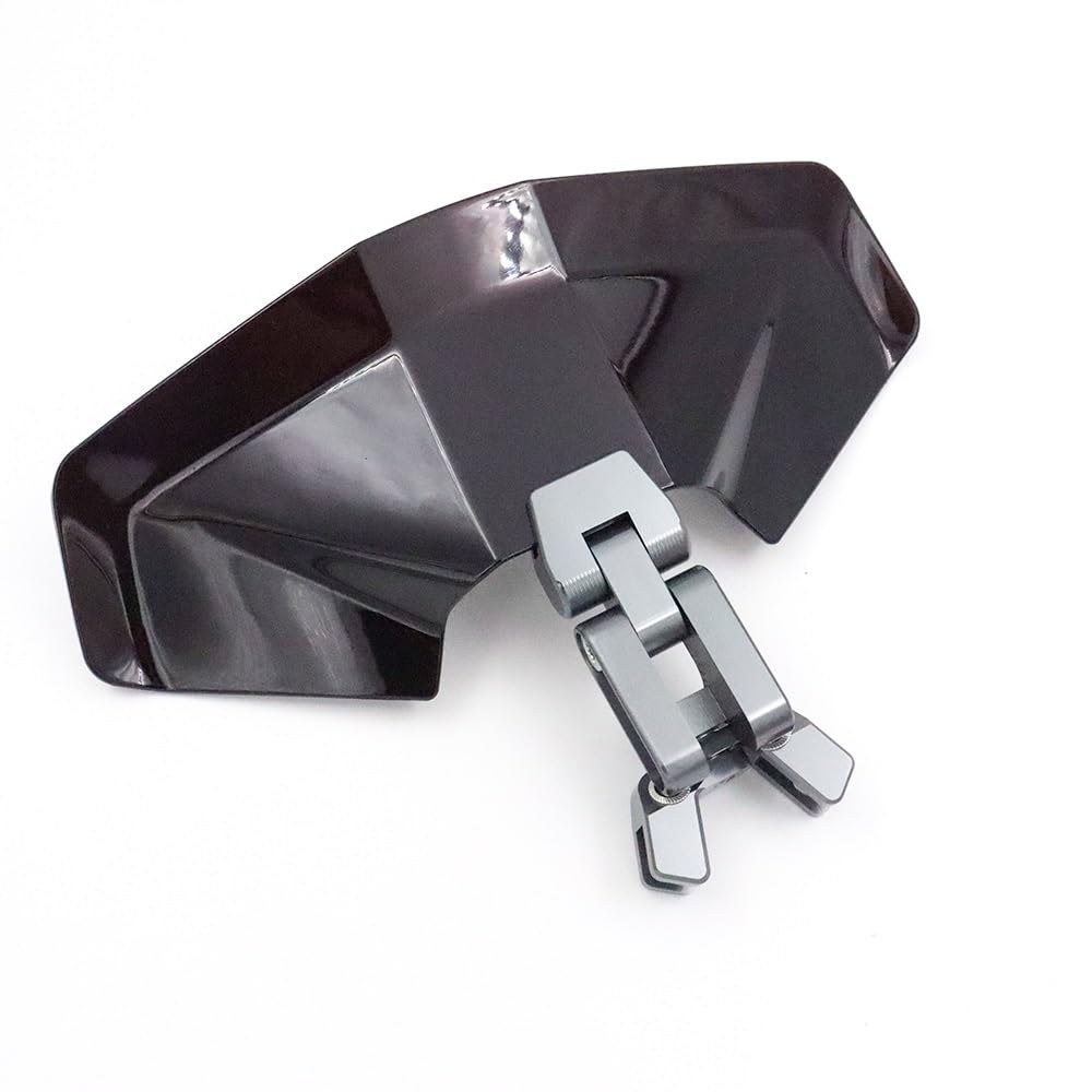 Windschutzscheibe Windabweiser Motorrad Universal Deflektor Spoiler Befestigung Windschutzscheibe Deflektor Einstellbar Heighten Erweiterung Windschutzscheibe(Black) von WENDMY