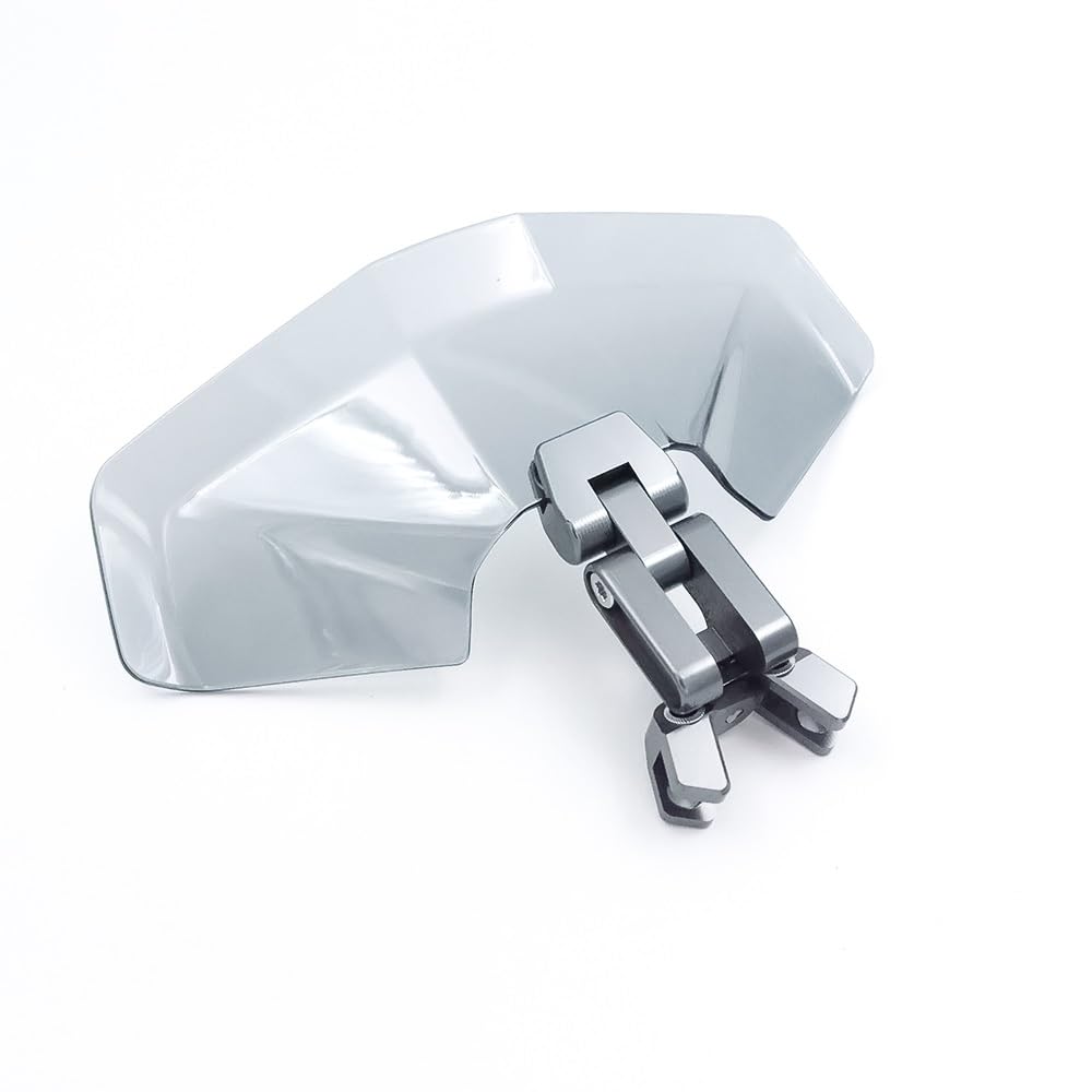 Windschutzscheibe Windabweiser Motorrad Universal Deflektor Spoiler Befestigung Windschutzscheibe Deflektor Einstellbar Heighten Erweiterung Windschutzscheibe(Gray) von WENDMY
