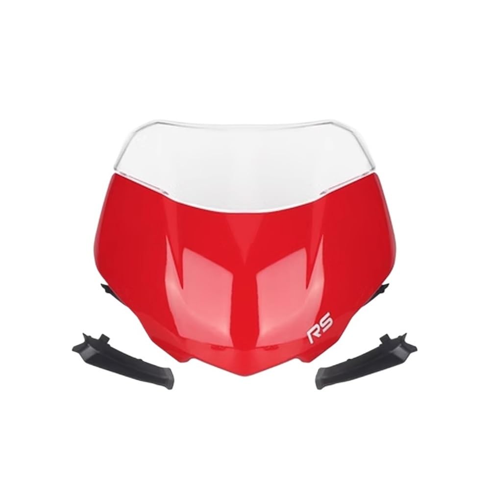 Windschutzscheibe Windabweiser Motorrad Windschutzscheibe Windschutzscheibe Visier Spoiler Deflektor Für Triple 765RS 765 RS 2023 Motorrad windschutzscheibe(Bright Red Set) von WENDMY