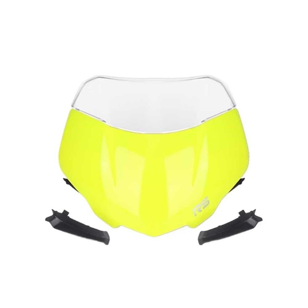 Windschutzscheibe Windabweiser Motorrad Windschutzscheibe Windschutzscheibe Visier Spoiler Deflektor Für Triple 765RS 765 RS 2023 Motorrad windschutzscheibe(Fluorescent Set) von WENDMY