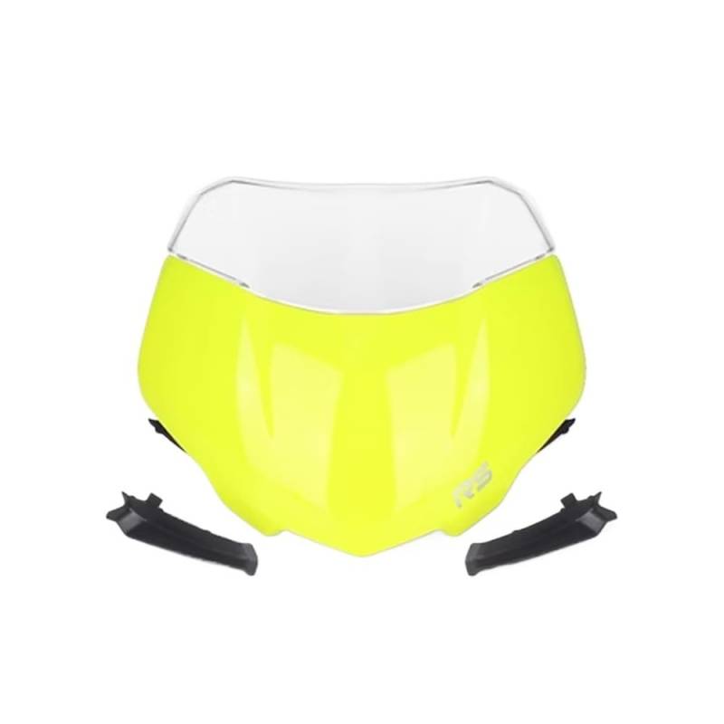Windschutzscheibe Windabweiser Motorrad Windschutzscheibe Windschutzscheibe Visier Spoiler Deflektor Für Triple 765RS 765 RS 2023 Motorrad windschutzscheibe(Fluorescent Set) von WENDMY