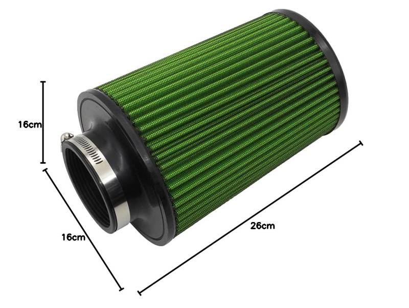 Universal kegelförmiger Luftfilter 76 mm 89 mm 101 mm hochleistungs Einlass Lufteinlass Rundkegel Luftfilter Reiniger für Racing Sport Auto 3 Größen in einem (Green) von WENJING