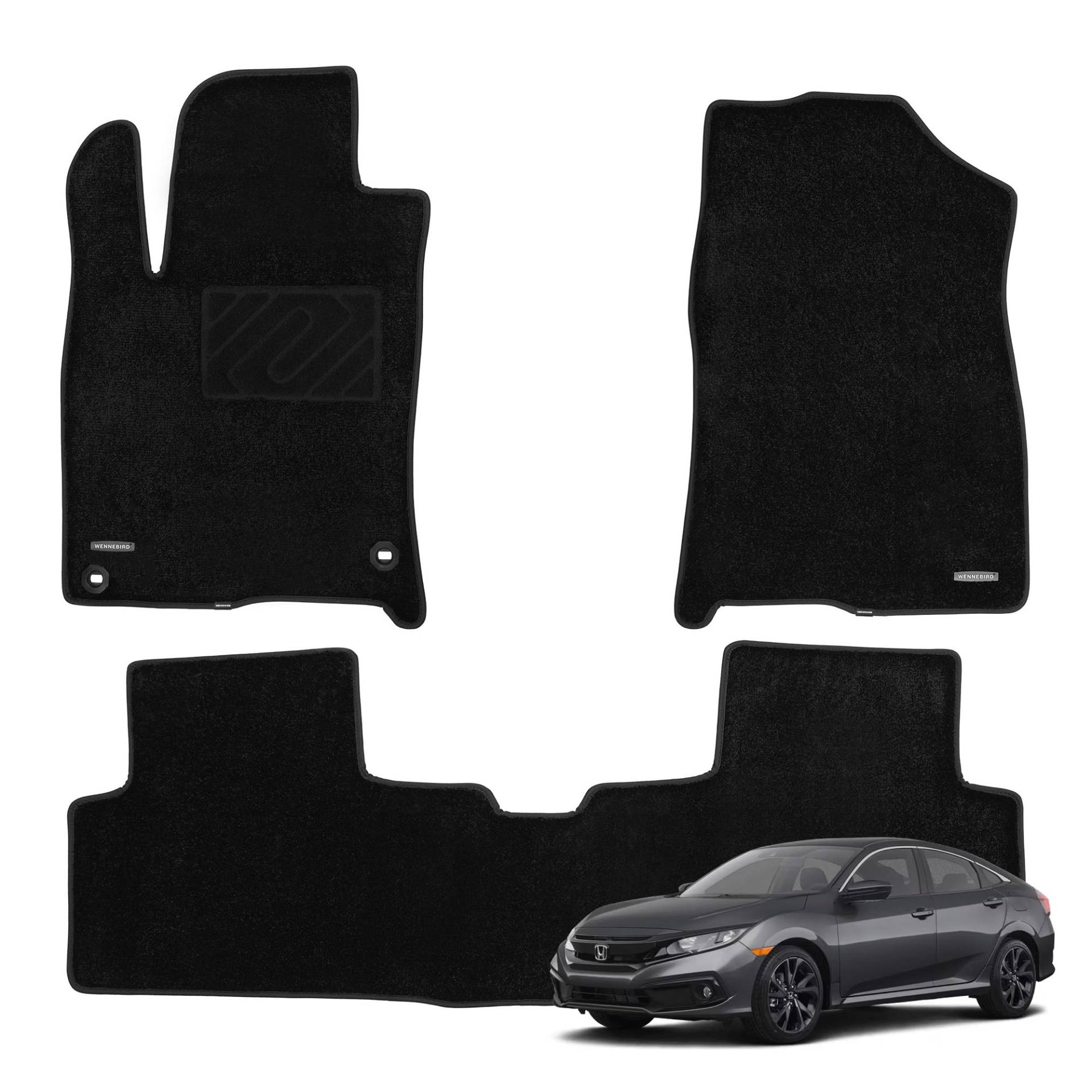 WENNEBIRD Überlegene Teppich-Fußmatten für 2016-2021 Honda Civic Sedan, Hatchback, Type R, Premium Allwetter-Anti-Rutsch-Wasserfeste Fußmatten, Teppiche mit einer Dicke von 1,27 Zentimetern - 3 Stück WENNEBIRD Überlegene Teppich-Fußmatten für 2016-2021 Honda Civic Sedan, Hatchback, Type R, Premium Allwetter-Anti-Rutsch-Wasserfeste Fußmatten, Teppiche mit einer Dicke von 1,27 Zentimetern - 3 Stück von WENNEBIRD