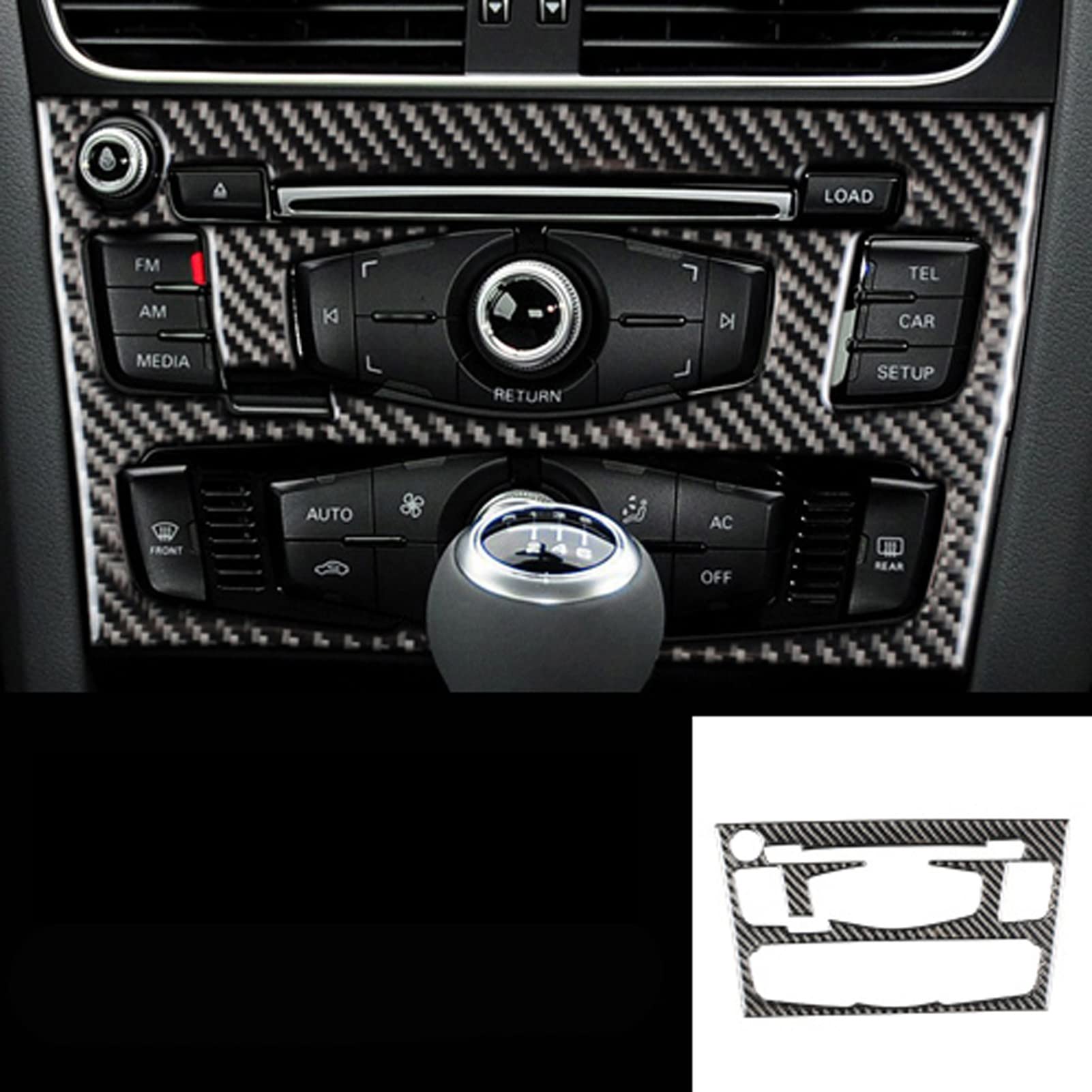 Zubehör Kohlefaser Auto Innennavigation Klimaanlage CD Bedienfeld LHD RHD Styling Aufkleber, Für Audi A4 B8 A5 von WENZI