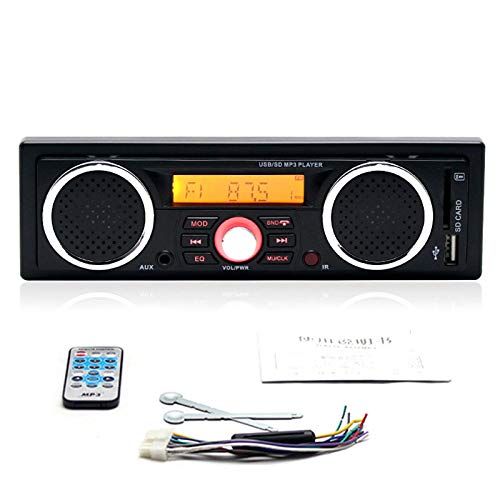 WEPARTICULAR Autoradio mit integriertem Bluetooth 2 Lautsprecher Audiowiedergabe 1 Din Autoradio MP3-Audioplayer Bluetooth Freisprech-Stereo-FM Unterstützt USB SD AUX von WEPARTICULAR