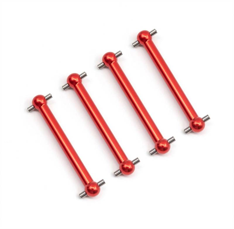 WERGHHG Für Tamiya Für TT02B 1/10 Metall Für Universal Antriebswelle Antriebswelle CVD Dogbone RC Auto Upgrades Teile Modifikation Auto Zubehör 4 Stücke RC-Cars-Upgrade Teile(Red) von WERGHHG