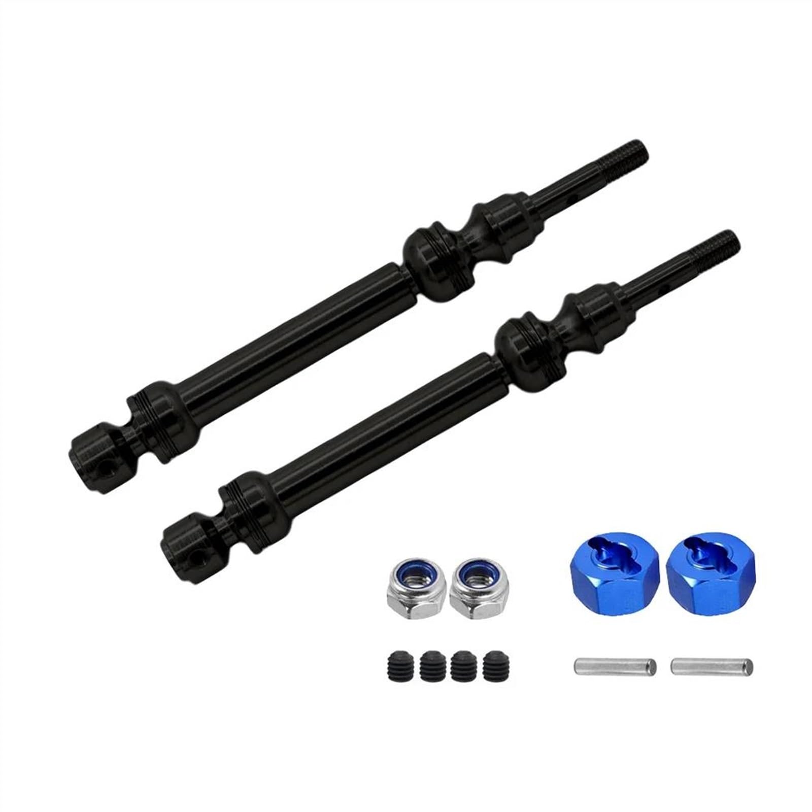WERGHHG Für Traxxas Für Slash 4x4 2WD Für Rustler Für Stampede Für Hoss 4x4 2WD 1/10 RC Auto Upgrade Teile Metall Vorne Hinten Antriebswelle CVD Antriebswelle RC-Cars-Upgrade Teile(Black,Front) von WERGHHG